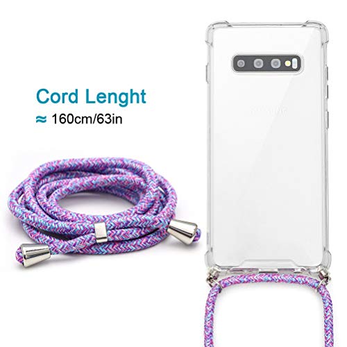 Eouine Crossbody Case For Samsung Galaxy Note10 Pro (6.8") Silicone Transparent Tpu Airbag Lanyard Neck Strap Adjustable Necklace Strap Phone Tether Slim Cover Anti-Scratch Case For Samsung Note10 Pro #TOP6