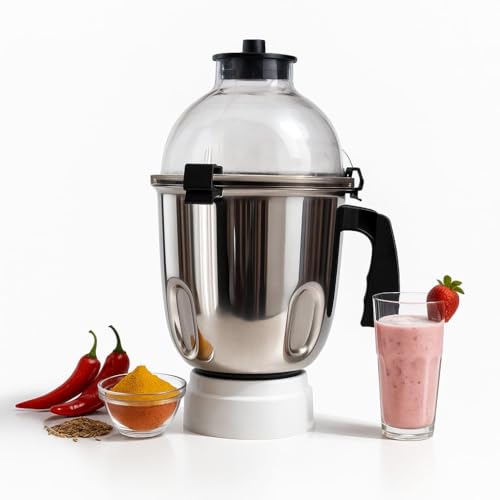 “2 Litre Multipurpose Mixer Grinder Jar Compatible with Sujata, Heavy Duty Stainless Steel Jar for Grinding, Blending & Juicing” 2000 ml Heavy duty jar for commercial and home use “2 Litre Multipurpose Mixer Grinder Jar Compatible with Sujata, Heavy Duty Stainless Steel Jar for Grinding, Blending & Juicing” 2000 ml Heavy duty jar for commercial and home use