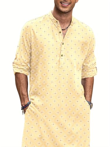 Image of BE ACTIVE Cotton Kurta for Men | Traditional and Classy Design | Indian Kurta | Full Sleeve Kurta