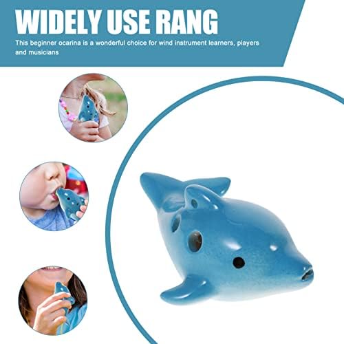 Gadpiparty Dolphin Shaped Ocarina Ceramic 6 Holes Ocarina Alto Ocarina Wind Music Instrument Gift for Beginner Children (Sky-Blue) 6 41MChA3f2lL. AC