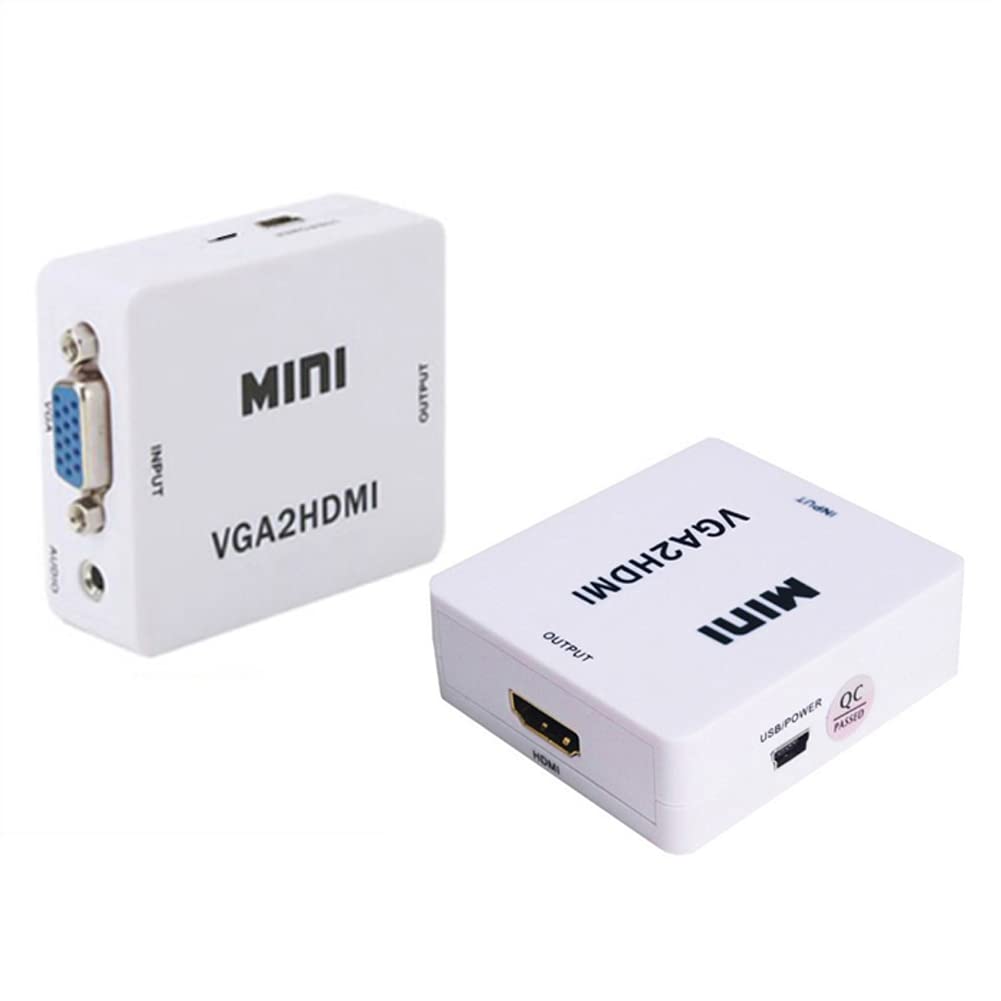 B04C KW Mini VGA auf HDMI Konverter – 1080P HD Upscaler mit USB Stromversorgung – Ideal für Fernseher und Monitore