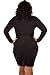 POSESHE Womens Plus Size Deep V Neck Bodycon Wrap Dress with Front Slit Black X-Large