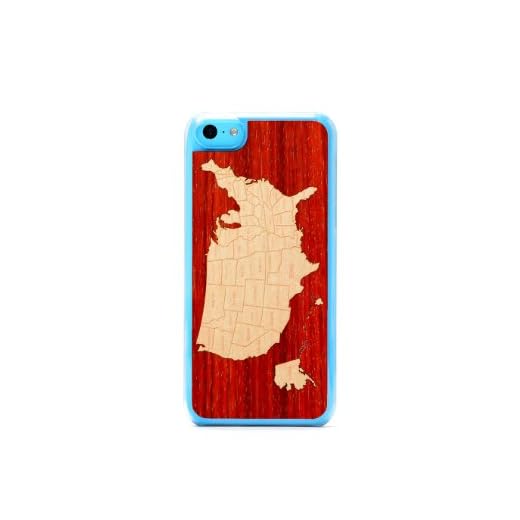 CARVED Clear Wood Case for iPhone 5C - USA Map (5C-CC1-USA)