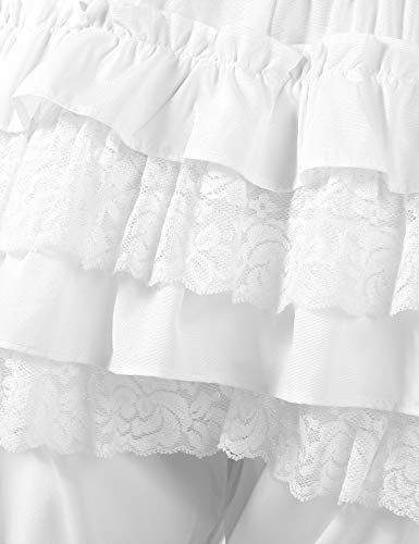 Agoky Women's Victorian Pumpkin Maid Bloomers Lace Ruffles Shorts Pantaloons Panty White XL steampunk buy now online Agoky Women's Victorian Pumpkin Maid Bloomers Lace Ruffles Shorts Pantaloons Panty White XL steampunk buy now online