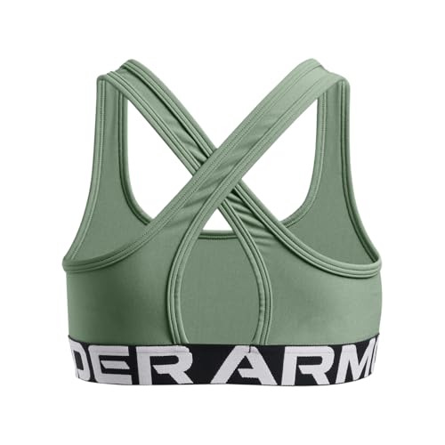 Image of Under Armour Kids Cross-Back Mid-Impact Sports Bra (Big Kid)