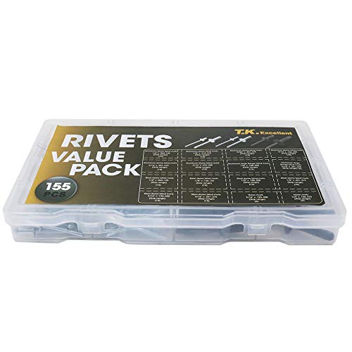 T.k.excellent Blind Rivets Multiple Sizes Rivet Assortment Kit,155Pcs #TOP3