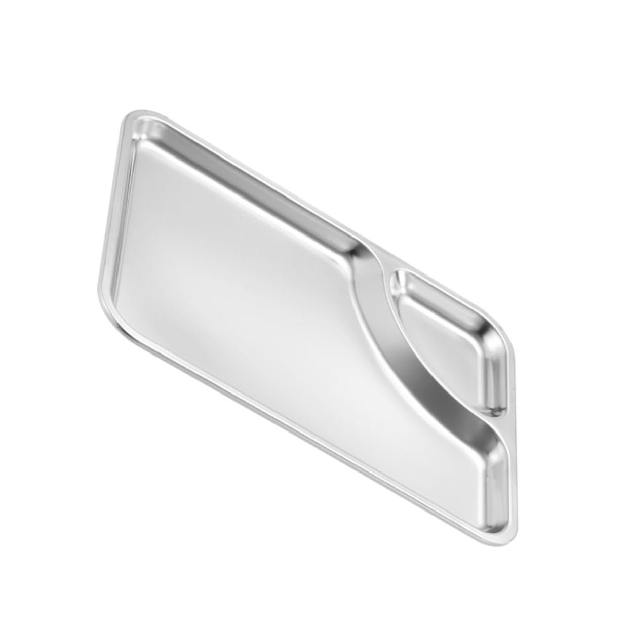 MOLUCKFU French Fries Chicken Plate Plate Dumpling Serving Plate Sushi Dipping Bowl Multi-function Chips Dish Mini Chips Flatware Tray Chips Plate Cutlery Tray Stainless Steel Silver