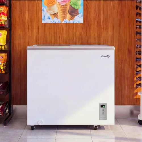 Image of KoolMore 30 in. Commercial Flat Top Ice Cream Display Freezer, NSF Listed, 7 Cu. Ft. in White