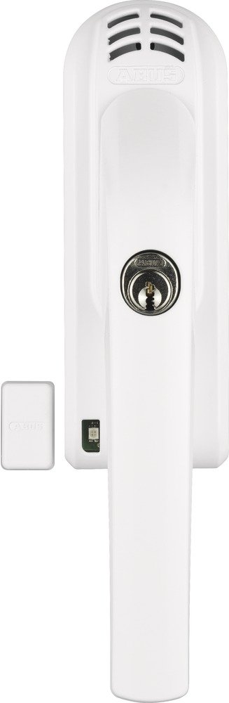 ABUS Zamykana klamka okienna FG300A – gałka do okien z cylindrem ciśnieniowym i funkcją alarmu, różne zamknięcia – poziom bezpieczeństwa 7 – 56802 – biała