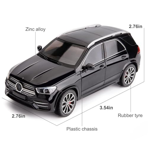 Image of Scale Exclusive Alloy Metal Pull Back | Die-cast Car Model with Sound Light Mini Auto Toy for Kids Metal Model Toy Car with Sound and Light (1.24 Scale M-Benz GLE 350-BLACK)