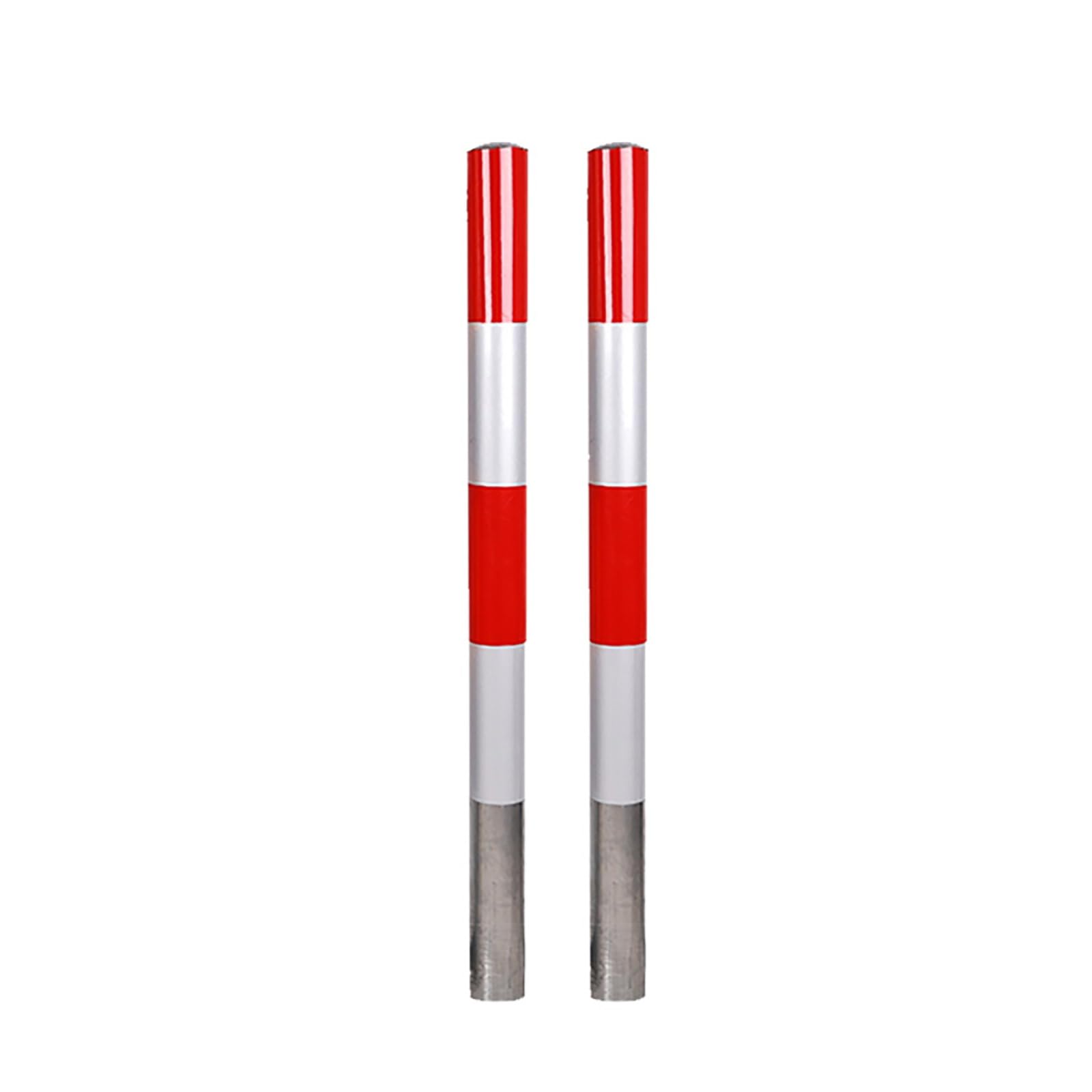 SGKOMN Heavy-Duty Safety Bollard Posts - Rustproof & Waterproof Traffic Barriers for Driveways, Reflective Security Bollards, 2pcs-red-39.4 * 4.5in