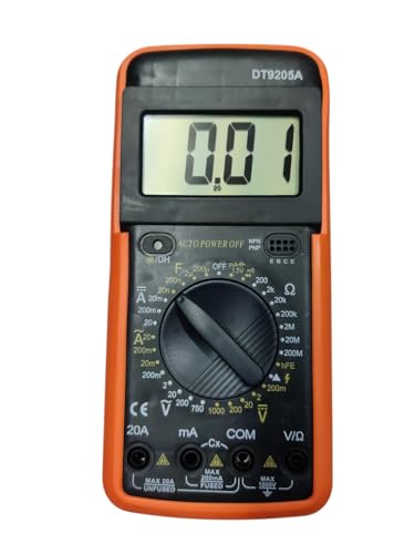 Image of SIGMA DT 9205 Digital Multimeter with LCD Display - Voltage, Current, Resistance & Continuity Tester - Portable & Accurate Measuring Tool