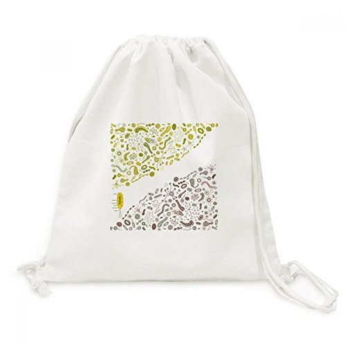 Toile drawstring backpack imprimé créature verte pour shopping urbain