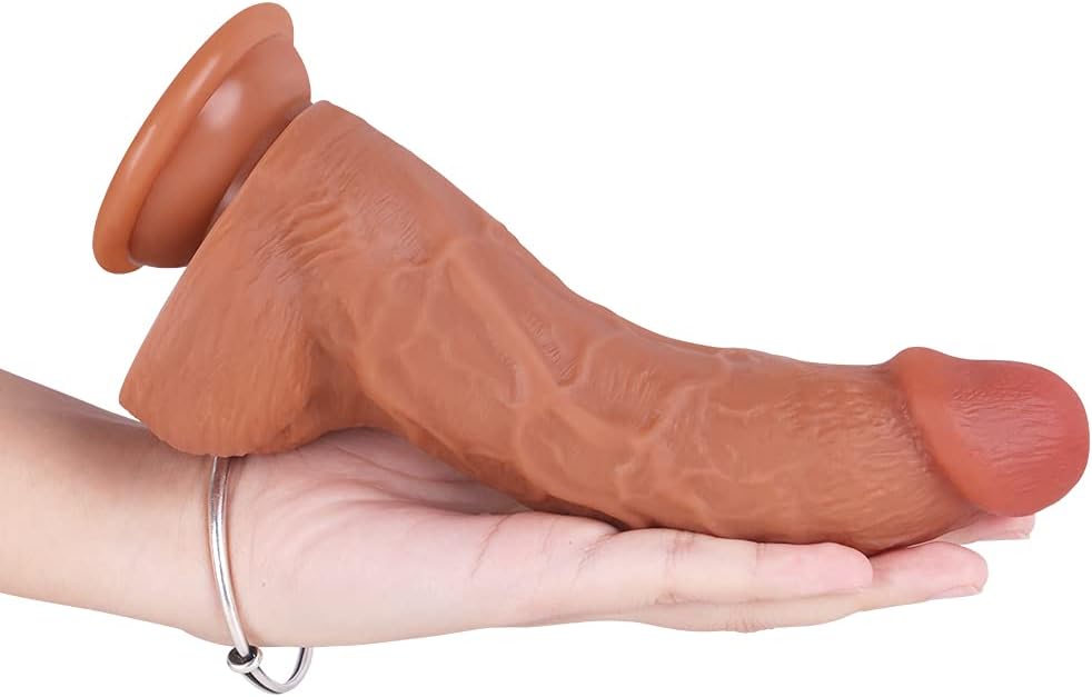 Realistic Dildo with Strong Suction Cup, Anal Dildo Anal Plug Erotic Sex Toy for Men and Women Penis Replica(Flesh)
