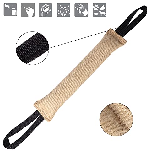 Dingo Gear Beisswurst aus Jute mit Zwei Halter 40 cm x 6 cm IGP IPO Training Hundespielzeug Apporte S00148