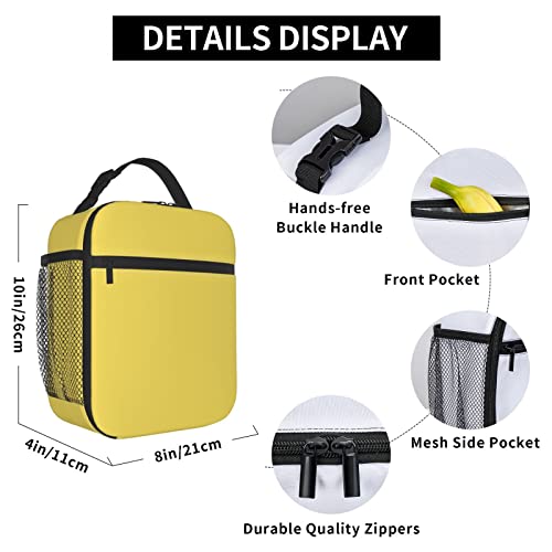 Biondbong Yellow Lunch Box For Women Men Insulated Reusable Portable Lunch Bag Cooler Thermal Leakproof Tote Lunchbox For Adults Office Work Picnic Travel #TOP2