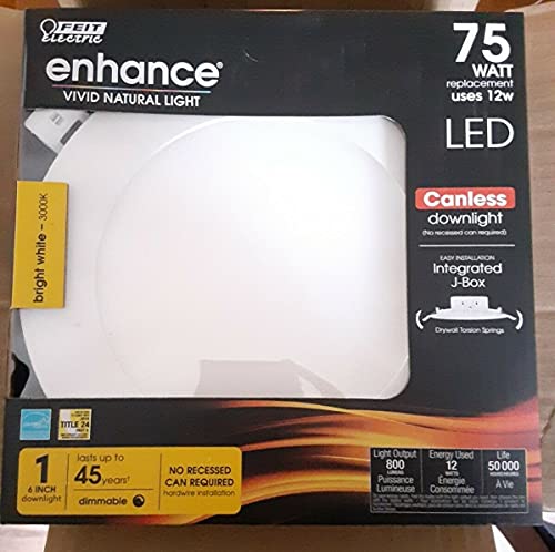 FEIT LEDR56JBX/930 800 Lumen 3000K 5 & 6 Inch Dimmable Integrated J-Box Retrofit Kit
