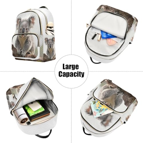 Sac à dos koala gris imprimé en polyester léger de grande capacité