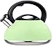 YUXO Tetera induccion,Hervidor de té silbante 3L Cafetera quirúrgica para Acampar con Mango ergonómico Resistente al Calor para té y café Silbante Hervidor de Acero con Asa (Color:Green;Size:3L)