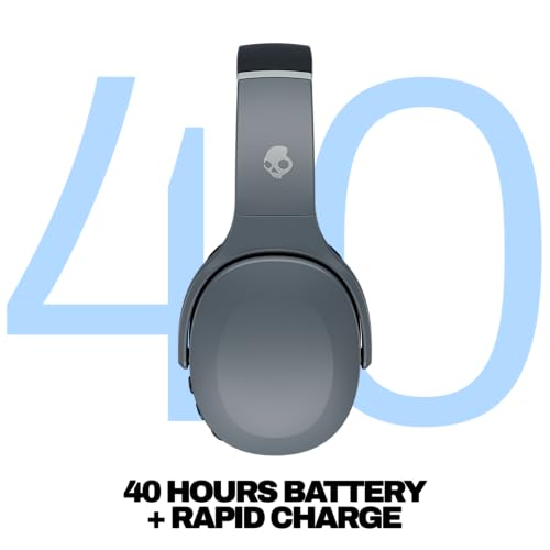 undefined Skullcandy Crusher Evo Wireless Bluetooth Headphones with Extra USB-C Charging Cable, Multi-Sensory Bass, Noise Isolating Over-Ear Fit, 40 Hours Battery, Microphone for iPhone Android - Chill Grey の商品画像 3