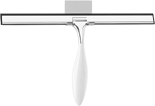 AmazerBath Shower Squeegee, Squeegee for Shower Glass Door, All-Purpose Car Window Squeegee for Shower Doors Tiles Mirror, Stainless Steel, Non-Slip Handle, Long Blade, 12 Inches