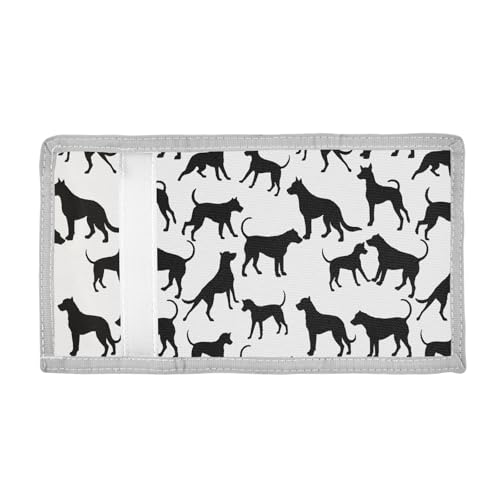 ALAZA Kids Wallets for Boys Girls Toddler Trifold Wallet Children Small Black Dog Silhouette with Zipper Coin Pocket2