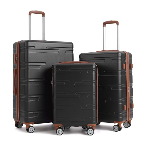 3 Piece Suitcase Set, Hardshell Luggage Set Expandable (20''/24''/28''), ABS Carry On Suitcase With TSA Locks, Lightweight Hardside Luggage With Double Spinner Wheels
