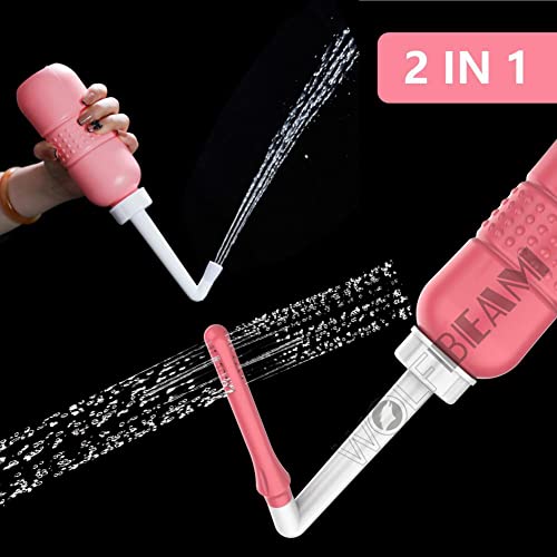 Wolfbeam 2In1 Portable Hand-Held Vulva And Anus Cleaner And Personal Health Vaginal Washing Container, Enema Cleanser& Vaginal Douche (Pink 2In1 450Ml) #TOP5