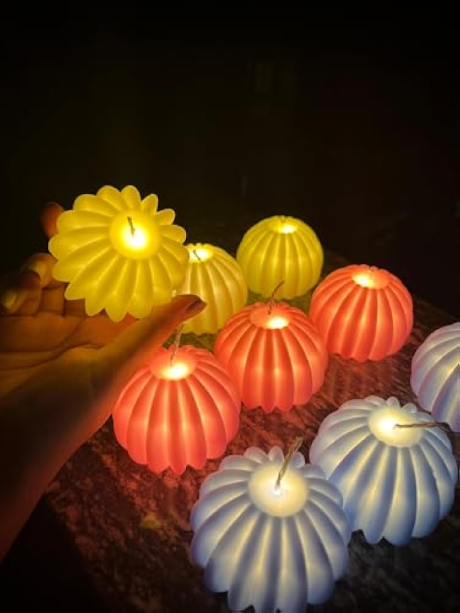 Blooming Sphere LED Decorative Candles, Flameless Glow Lights