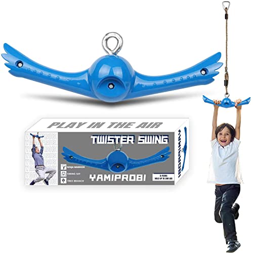 YAMIPROBI Ninja-Twister Swing Spins Set: Slackline Attachments - 360Â° Handle Twist-Spin Flips Toy Activate Ninja Powers - Ninja Warrior Accessories - Kids Ninja Hang Toys for Playground Backyard