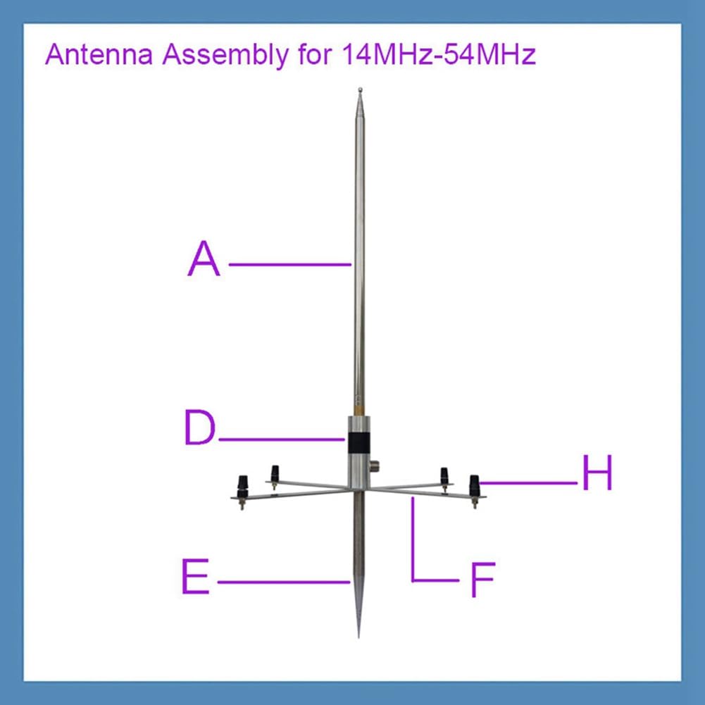 Antenna HF Portatile GPTWO-PRO 7-54MHz per Onde Corte GP Antenna Esterna per Radioamatori