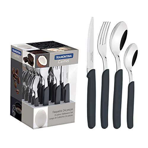 Faqueiro 24 Peças Tramontina Carmel Natural Escuro