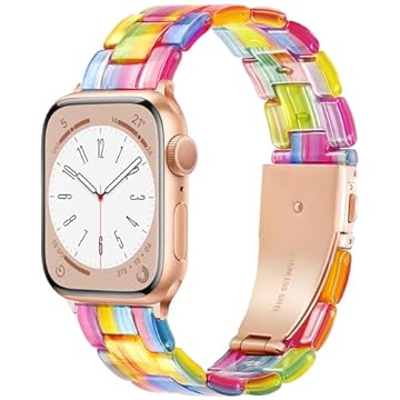 Melyis Pulseira leve de resina para Apple Watch séries 10/9/8/7/6/5/4/3/SE/Ultra 1 2 - multicor