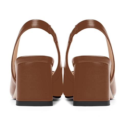 FOGEENA Womens Matte Square Toe Sexy Bridal Slip On Solid Chunky Leather Low Heel Pumps Shoes 2 Inch4