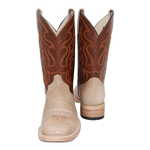 Men's Genuine Leather Western Boot Square Toe Cowboy Boot2