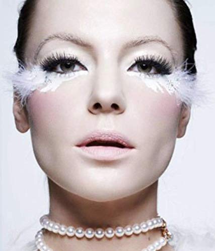 Dorisue White Halloween Lashes Peacock Feather Eyelashes The White Queen Dramatic Eyelashes #TOP5