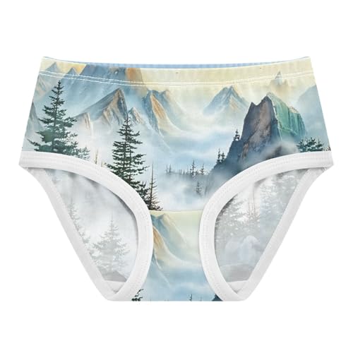 Pattern Toddler Underwear Floral 2t Cotton Girl Panties Cute Watercolor Landscape Painting Mountains Briefs Kids Undies