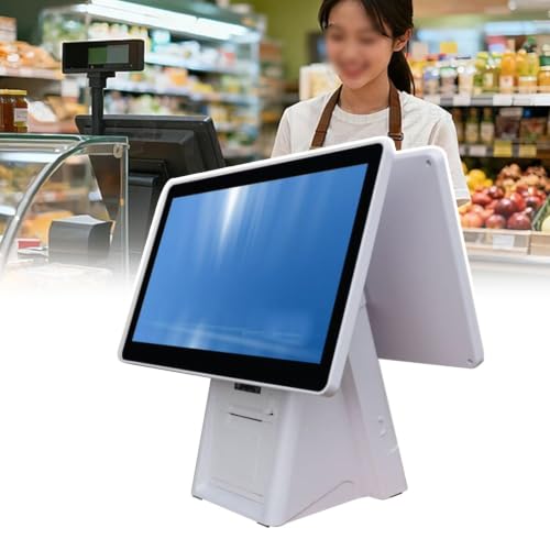Caja registradora POS con pantalla táctil dual que agiliza tus ventas e imprime facturas de 80mm
