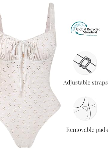 Image of BERLOOK Womens One Piece Swimsuits Floral Push Up Bathing Suit Sexy Tie Slimming Swimsuits for Women Swimwear