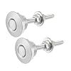ACROPIX Silver Tone Bumper Quick Release Lock Latch Aluminum Alloy Hood Pin Lock Push Button Bonnet - Pack of 2
