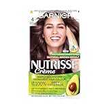 Garnier Nutrisse Permanent Hair Dye, Natural-looking, hair colour result, For All Hair Types, 4 Dark Brown