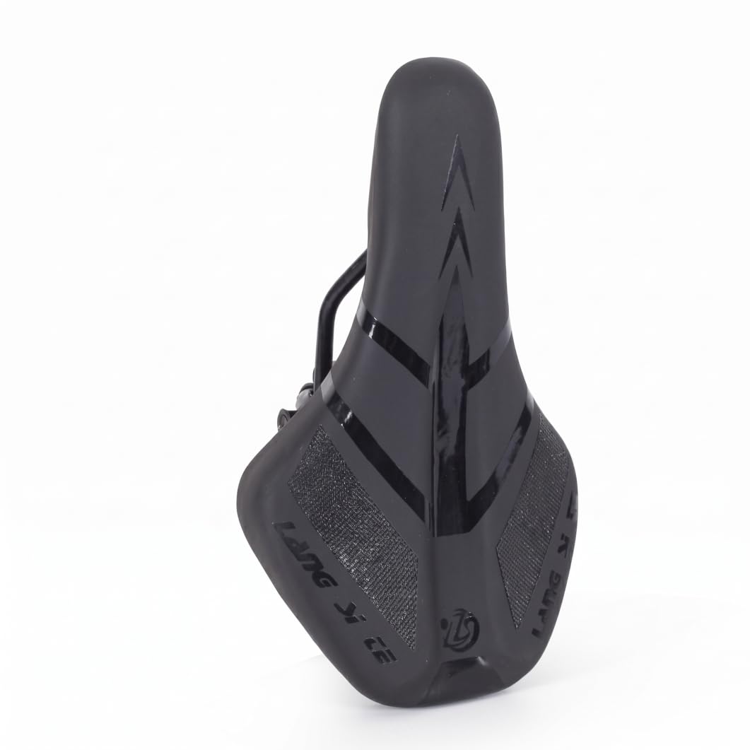 Bonalake Kids Bike Seat Cover, PU Kids Mountain Bike Seat Cushion High Elastic Comfort Breathable Shock-Absorbing Accessory, Black (With Install Tools) Cushion