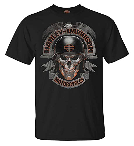 Harley-Davidson Men's Ghoulish Skull Crew-Neck Short Sleeve T-Shirt - Black