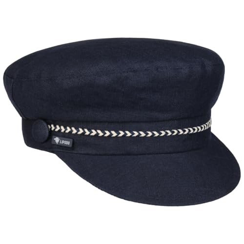 Casquette marin en lin femme Lipodo - Bonnet capitaine d'été beige léger fabriqué en Italie