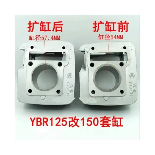 Kit de cilindro de motocicleta de 57,4mm para actualización de motor YBR125 a 150cc 4
