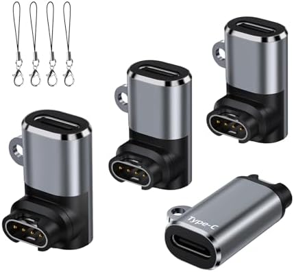 USB-C zu Garmin Watch Ladeadapter 4-Pack,USB C Ladekabel Uhr Adapter für Garmin Fenix 9 8 7 Pro,Vivoactive 6 5 4S,Forerunner 970/570/165/965/955/945/265/55,Venu 4 3/3S/SQ,Epix Pro