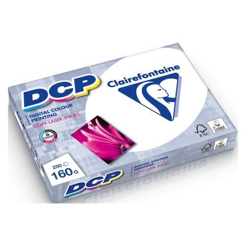 Clairefontaine Lot de 250 feuilles de papier multifonction DCP A4-160 g/m² - Blanc - 250 feuilles