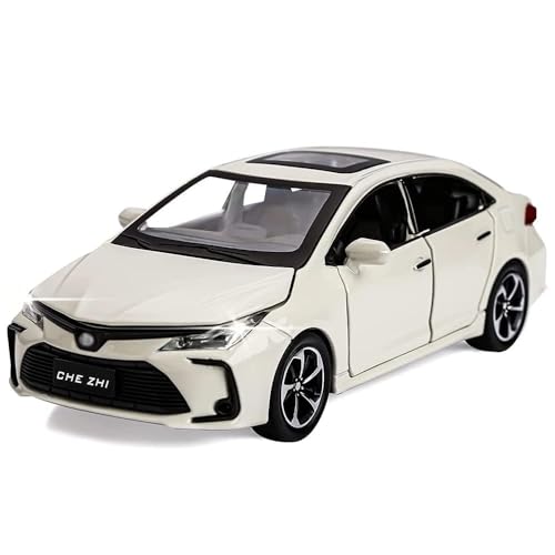 Image of 1:32 Toyota Corola Alloy Diecast Pullback Metal Car Toy with Sound Light & Opening Doors - Great Gift Toy for Kids | Color as per Stock