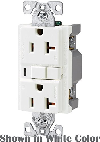 (10 Pack) Cooper Wiring Devices VGF20BK 20-Amp Decorator Duplex Receptacle, Black