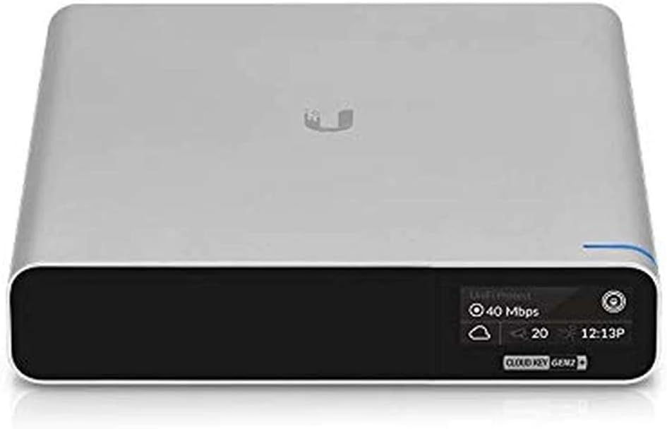 Front view of Ubiquiti UniFi Cloud Key Gen2 Plus with display